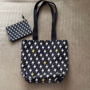Society 6 Black and Yellow Lightning Tote Bag & Pouch ⚡️⚡️